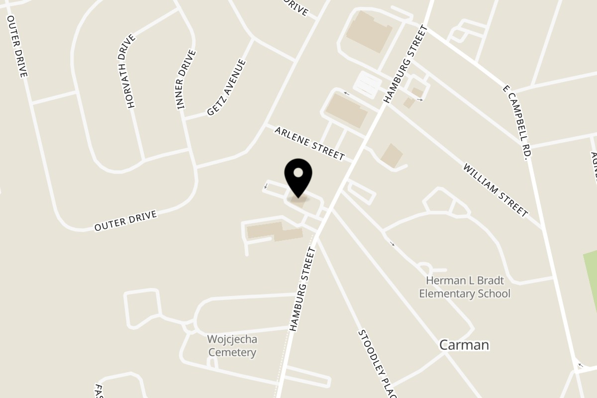 Map showing the location of The Palazzo Ristorante on 2780 Hamburg St in Schenectady